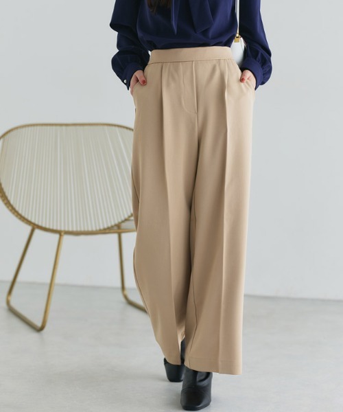 Pierrot（ピエロ）の「高見えワイドパンツ（その他パンツ・レディース・アイボリー/ダークネイビー/グレー系その他/グレイッシュベージュ/ピンク系その他/ブラック/グリーン系その他/ベージュ/ブラウン系その他/グレー系その他2/イエロー系その他/ベージュ系その他/モカ/ライトベージュ・TM/S/TLL/M/LL/PM/L/PS/PL/TL）」の15枚目の写真