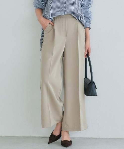 Pierrot（ピエロ）の「高見えワイドパンツ（その他パンツ・レディース・アイボリー/ダークネイビー/グレー系その他/グレイッシュベージュ/ピンク系その他/ブラック/グリーン系その他/ベージュ/ブラウン系その他/グレー系その他2/イエロー系その他/ベージュ系その他/モカ/ライトベージュ・TM/S/TLL/M/LL/PM/L/PS/PL/TL）」の21枚目の写真