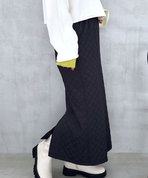 LEPSIM(レプシィム)の「キルティングスカート 964227(スカート・レディース・カーキブラウン/アイボリー/ブラック・FREE)」の3枚目の写真