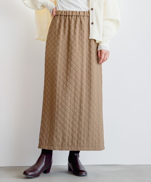 LEPSIM(レプシィム)の「キルティングスカート 964227(スカート・レディース・カーキブラウン/アイボリー/ブラック・FREE)」の1枚目の写真