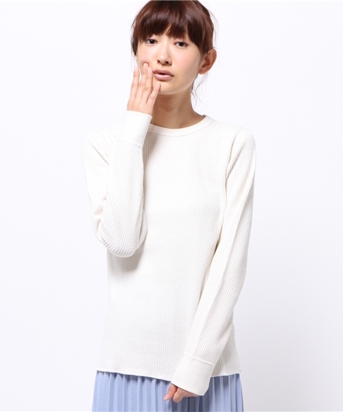 BEAMS BOY（ビームスボーイ）の「【FUDGE5月号掲載】BEAMS BOY / ヘビーワッフル クルー（Tシャツ/カットソー・レディース・ホワイト/グレー/ネイビー・ONE SIZE）」の19枚目の写真