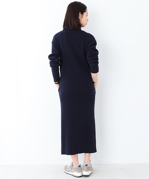 BEAMS BOY（ビームスボーイ）の「BEAMS BOY / 7ゲージ タートルニットワンピース（ワンピース・レディース・グレー/ネイビー・ONE SIZE）」の7枚目の写真