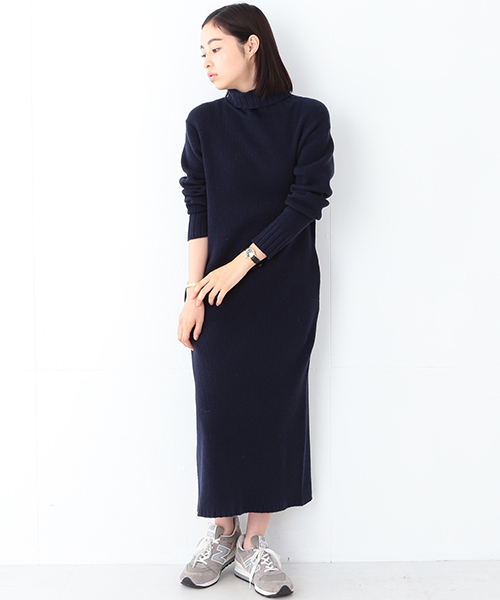 BEAMS BOY（ビームスボーイ）の「BEAMS BOY / 7ゲージ タートルニットワンピース（ワンピース・レディース・グレー/ネイビー・ONE SIZE）」の8枚目の写真