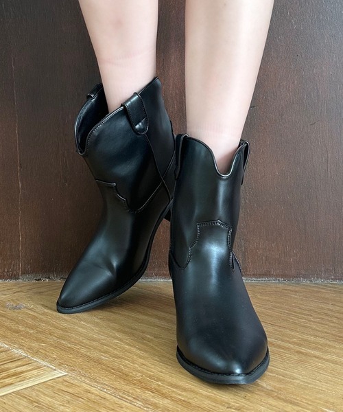 RAGEBLUE（レイジブルー）の「ショートウエスタンブーツ（ブーツ・レディース・ブラック・SMALL/MEDIUM/LARGE）」の3枚目の写真