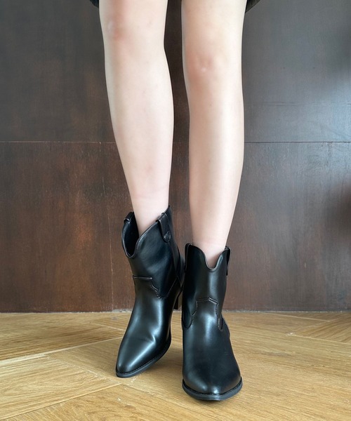 RAGEBLUE（レイジブルー）の「ショートウエスタンブーツ（ブーツ・レディース・ブラック・SMALL/MEDIUM/LARGE）」の4枚目の写真