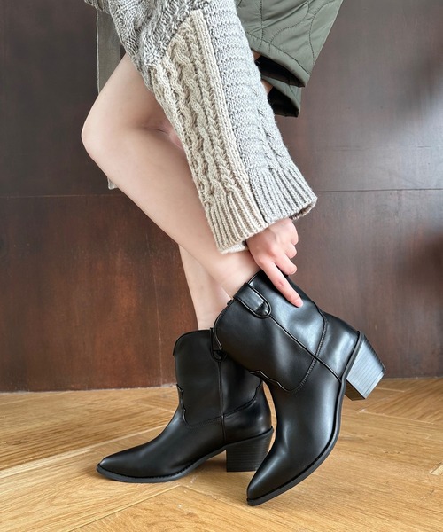 RAGEBLUE（レイジブルー）の「ショートウエスタンブーツ（ブーツ・レディース・ブラック・SMALL/MEDIUM/LARGE）」の5枚目の写真