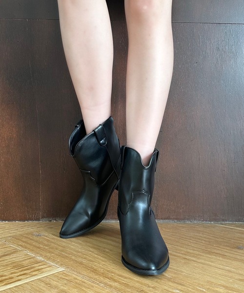 RAGEBLUE（レイジブルー）の「ショートウエスタンブーツ（ブーツ・レディース・ブラック・SMALL/MEDIUM/LARGE）」の20枚目の写真