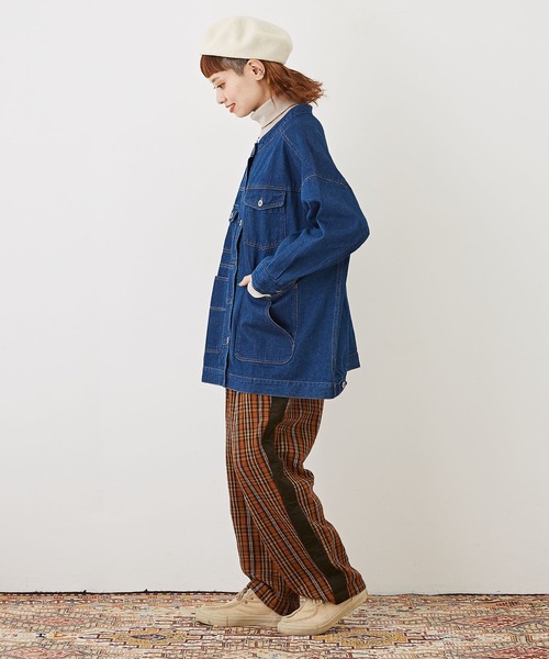 CUBE SUGAR(キューブシュガー)の「WEB限定デニムアシメポケットワークジャケット(デニムジャケット・レディース・インディゴブルー/ワンウォッシュ・M)」の11枚目の写真