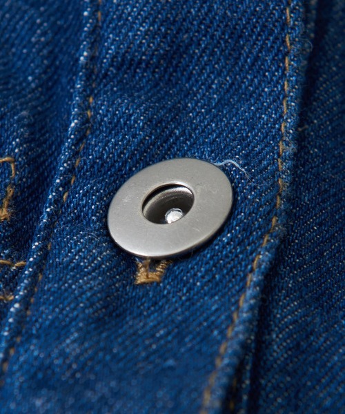 CUBE SUGAR(キューブシュガー)の「WEB限定デニムアシメポケットワークジャケット(デニムジャケット・レディース・インディゴブルー/ワンウォッシュ・M)」の15枚目の写真