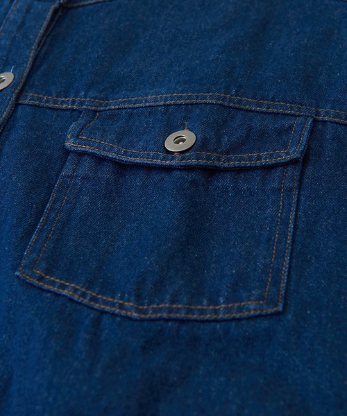 CUBE SUGAR(キューブシュガー)の「WEB限定デニムアシメポケットワークジャケット(デニムジャケット・レディース・インディゴブルー/ワンウォッシュ・M)」の16枚目の写真