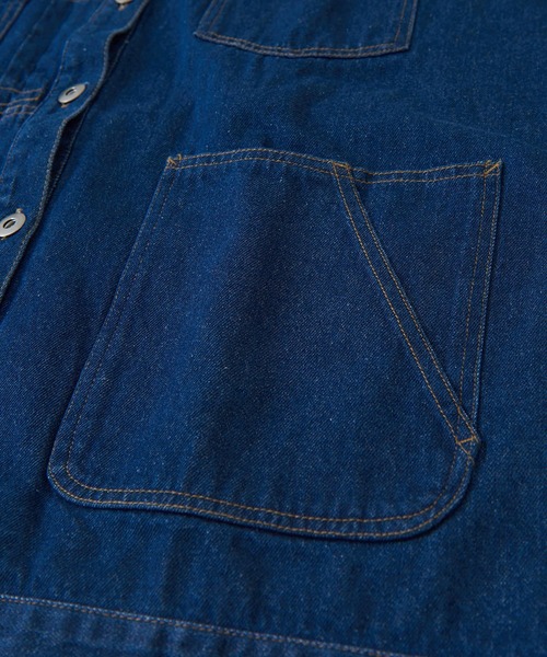 CUBE SUGAR(キューブシュガー)の「WEB限定デニムアシメポケットワークジャケット(デニムジャケット・レディース・インディゴブルー/ワンウォッシュ・M)」の17枚目の写真