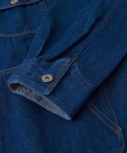CUBE SUGAR(キューブシュガー)の「WEB限定デニムアシメポケットワークジャケット(デニムジャケット・レディース・インディゴブルー/ワンウォッシュ・M)」の18枚目の写真