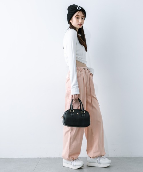 OLIVE des OLIVE（オリーブデオリーブ）の「起毛テレコ裾ドロストTシャツ　1032060210（Tシャツ/カットソー・レディース・ライトグレー/ブラック/オフホワイト・FREE）」の8枚目の写真