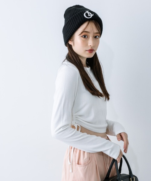 OLIVE des OLIVE（オリーブデオリーブ）の「起毛テレコ裾ドロストTシャツ　1032060210（Tシャツ/カットソー・レディース・ライトグレー/ブラック/オフホワイト・FREE）」の11枚目の写真