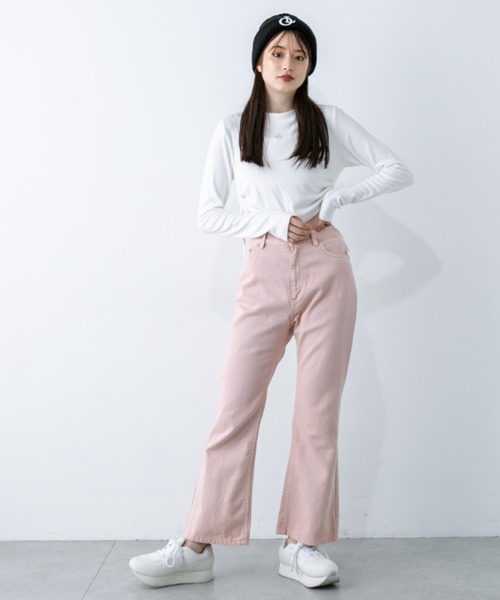 OLIVE des OLIVE（オリーブデオリーブ）の「起毛テレコ裾ドロストTシャツ　1032060210（Tシャツ/カットソー・レディース・ライトグレー/ブラック/オフホワイト・FREE）」の13枚目の写真