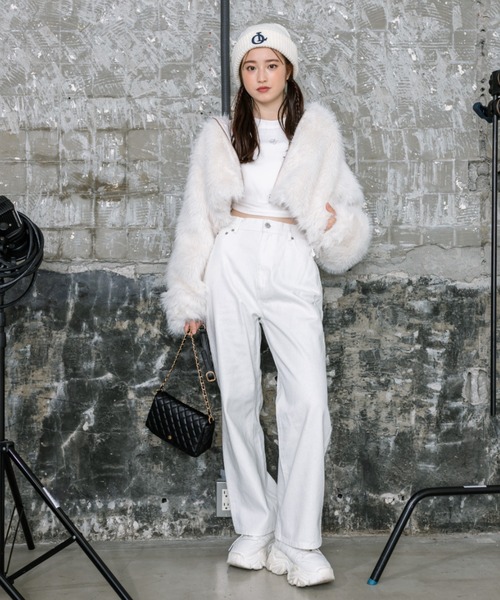 OLIVE des OLIVE（オリーブデオリーブ）の「起毛テレコ裾ドロストTシャツ　1032060210（Tシャツ/カットソー・レディース・ライトグレー/ブラック/オフホワイト・FREE）」の14枚目の写真