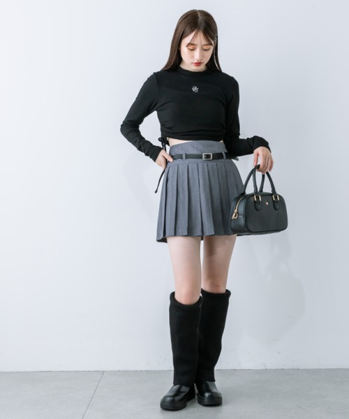 OLIVE des OLIVE（オリーブデオリーブ）の「起毛テレコ裾ドロストTシャツ　1032060210（Tシャツ/カットソー・レディース・ライトグレー/ブラック/オフホワイト・FREE）」の16枚目の写真