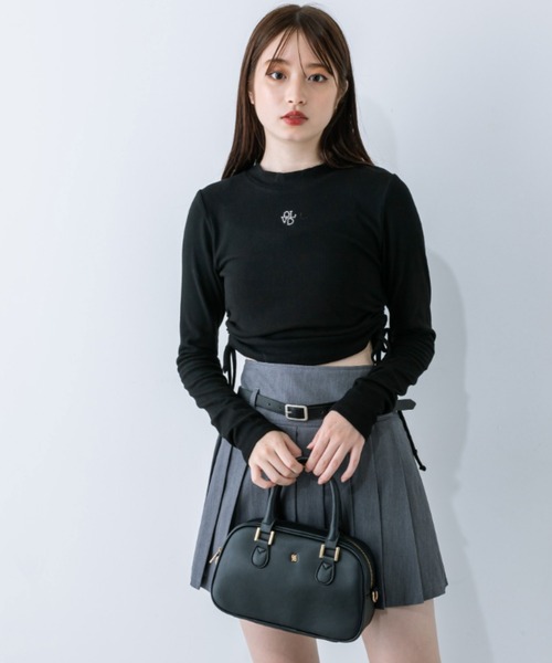 OLIVE des OLIVE（オリーブデオリーブ）の「起毛テレコ裾ドロストTシャツ　1032060210（Tシャツ/カットソー・レディース・ライトグレー/ブラック/オフホワイト・FREE）」の19枚目の写真