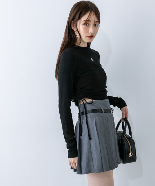 OLIVE des OLIVE（オリーブデオリーブ）の「起毛テレコ裾ドロストTシャツ　1032060210（Tシャツ/カットソー・レディース・ライトグレー/ブラック/オフホワイト・FREE）」の20枚目の写真