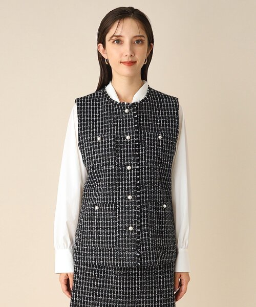 新品未使用 タグ付き Respighi　グレー パールボタン ベスト 【M】 GRL - GRL パールボタンミドル丈ジレの通販 by y..kshop