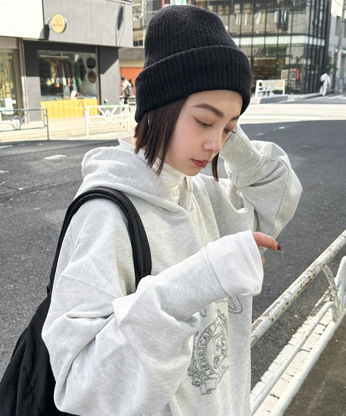 andme（アンドミー）の「リブ編みニット帽（ニットキャップ