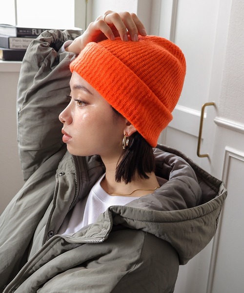リブ編みニット帽（ニットキャップ/ビーニー）｜andme（アンドミー）の