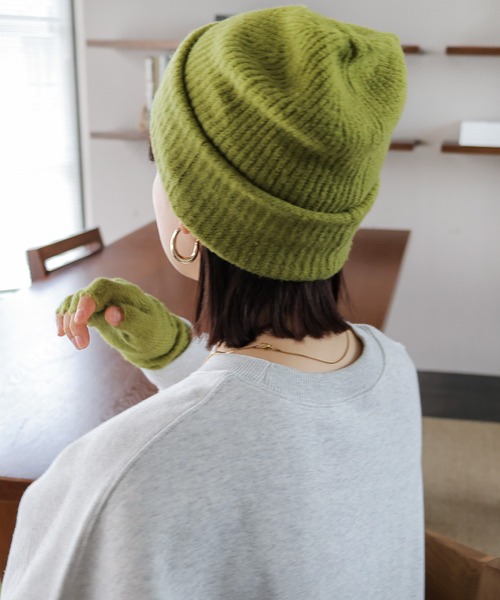 セール】リブ編みニット帽（ニットキャップ/ビーニー）｜andme