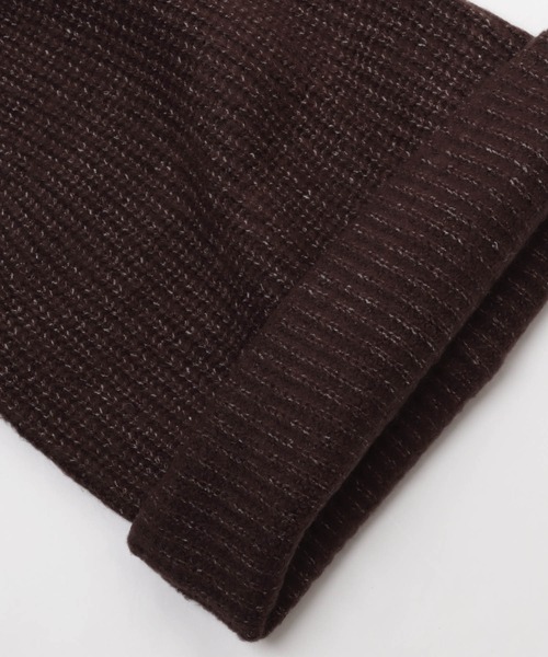 andme（アンドミー）の「リブ編みニット帽（ニットキャップ/ビーニー・レディース・オフホワイト/ブラウン/グリーン系/ブラック/ライトブルー/オレンジ・FREE）」の8枚目の写真