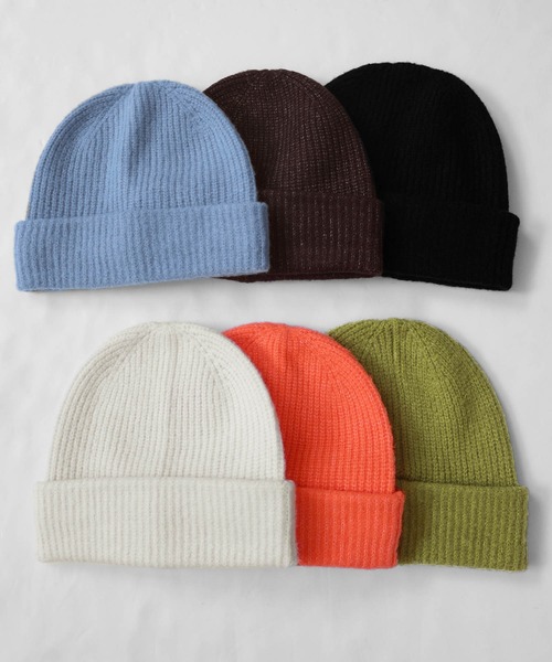 andme（アンドミー）の「リブ編みニット帽（ニットキャップ/ビーニー・レディース・オフホワイト/ブラウン/グリーン系/ブラック/ライトブルー/オレンジ・FREE）」の11枚目の写真