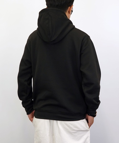 Burner(バーナー)の「【GROOVY STORE】ロゴプリントプルオーバーフーディ裏起毛(パーカー・メンズ・ブラック/杢グレー/バーガンディー/カーキ/グレイッシュベージュ/ホワイト/ライトブラック/ブルー・M/L/LL)」の9枚目の写真