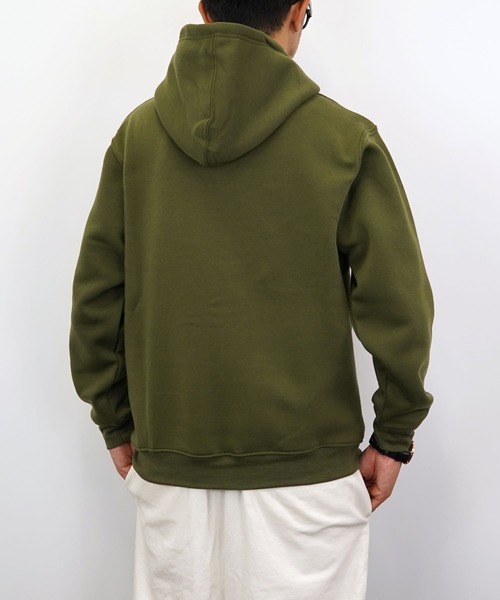 Burner(バーナー)の「【GROOVY STORE】ロゴプリントプルオーバーフーディ裏起毛(パーカー・メンズ・ブラック/杢グレー/バーガンディー/カーキ/グレイッシュベージュ/ホワイト/ライトブラック/ブルー・M/L/LL)」の22枚目の写真