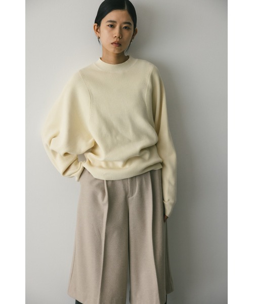 STYLEMIXER（スタイルミキサー）の「ボリュームスリーブルーズニット（ニット/セーター・レディース・ネイビー/ブラック/オレンジ/アイボリー・FREE）」の7枚目の写真