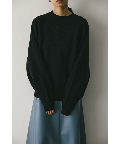 STYLEMIXER（スタイルミキサー）の「ボリュームスリーブルーズニット（ニット/セーター・レディース・ネイビー/ブラック/オレンジ/アイボリー・FREE）」の20枚目の写真