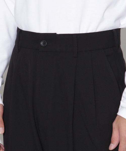 NANO universe（ナノユニバース）の「微起毛ワイドテーパードパンツ（その他パンツ・メンズ・ネイビー/ブラック/チャコール・L/M/S）」の18枚目の写真