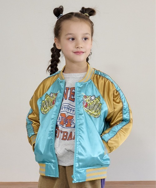 BIG FIELD（ビッグフィールド）の「スカジャン（90～150cm）（スカジャン・キッズ・ブラック/エメラルド・90/100/110/120/130/140/150）」の2枚目の写真