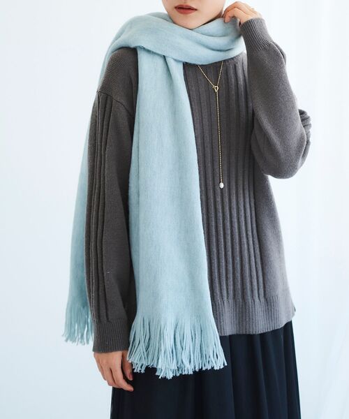 le.coeur blanc（ルクールブラン）の「シャギーカラーストール（ストール/ショール・レディース・ライトグレー/ベージュ/サックスブルー・FREE）」の20枚目の写真