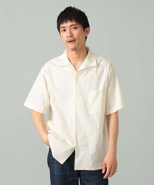 A VONTADE / コットンリネン オープンカラー ショートスリーブシャツ