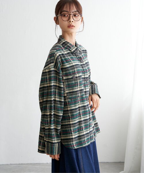 LBC（エルビーシー）の「モールチェックＣＰＯシャツ（シャツ/ブラウス・レディース・グリーン/ブラック・M）」の21枚目の写真