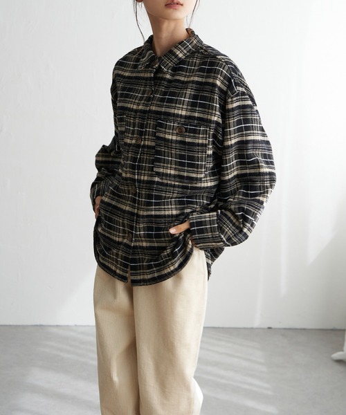LBC（エルビーシー）の「モールチェックＣＰＯシャツ（シャツ/ブラウス・レディース・グリーン/ブラック・M）」の14枚目の写真