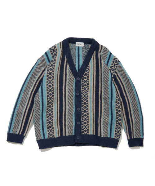 VENCEEXCHANGE（ヴァンスエクスチェンジ）の「総柄ニットVカーディガン（カーディガン/ボレロ・メンズ・グレー系その他/ネイビー/ホワイト/ブルー/マスタード/ブラック/ダークグリーン/ベージュ/チャコールグレー/ターコイズブルー・L/M）」の8枚目の写真