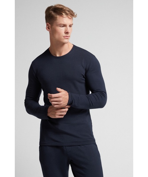Intimissimi(インティミッシミ)の「モダール&カシミヤ ロングスリーブ トップス(Tシャツ/カットソー・メンズ・ヘザーチャコール/ホワイト/ブラック/ダークネイビー・L/XL/S/M)」の4枚目の写真