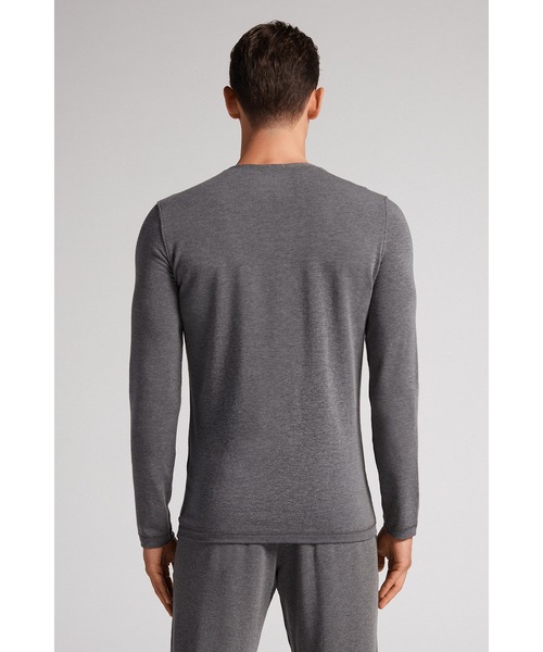 Intimissimi(インティミッシミ)の「モダール&カシミヤ ロングスリーブ トップス(Tシャツ/カットソー・メンズ・ヘザーチャコール/ホワイト/ブラック/ダークネイビー・L/XL/S/M)」の13枚目の写真