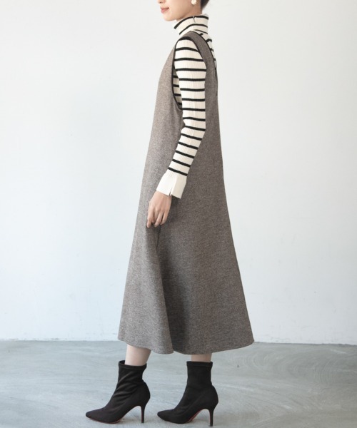 M.deux（エムドゥ）の「[[ベロアパイピングジャンパースカート]]（ジャンパースカート・レディース・ブラック/ブラウン・MEDIUM）」の6枚目の写真