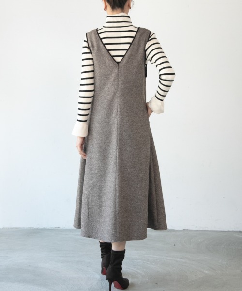 M.deux（エムドゥ）の「[[ベロアパイピングジャンパースカート]]（ジャンパースカート・レディース・ブラック/ブラウン・MEDIUM）」の7枚目の写真