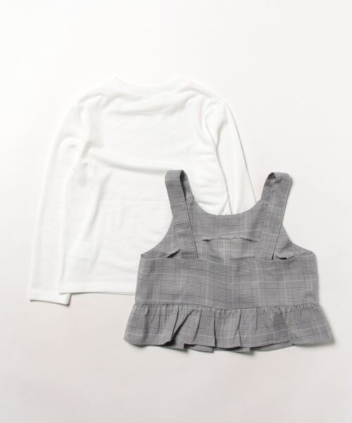 coca(coca)(コカ)の「キッズ チェックビスチェTシャツセット(Tシャツ/カットソー・キッズ・ブラック・120/140/130/110)」の2枚目の写真