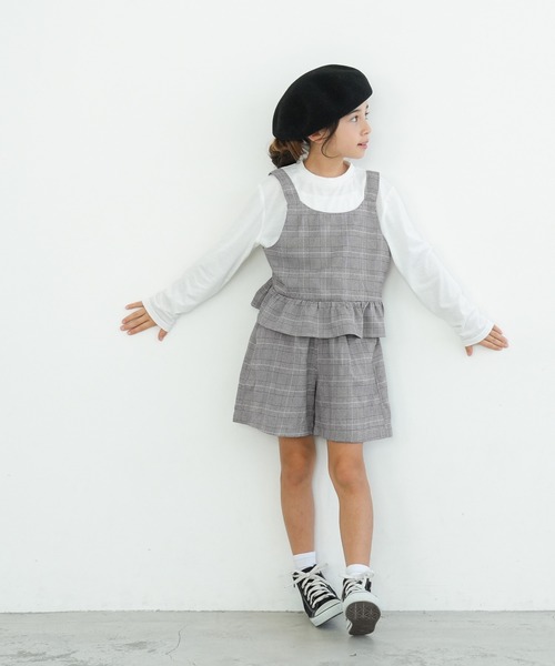 coca(coca)(コカ)の「キッズ チェックビスチェTシャツセット(Tシャツ/カットソー・キッズ・ブラック・120/140/130/110)」の9枚目の写真