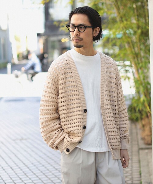 B:MING by BEAMS(ビーミングバイビームス)の「メッシュ V ガーディガン(カーディガン/ボレロ・メンズ・ブラック/ホワイト系その他5/イエロー系その他5・X-LARGE/LARGE/MEDIUM/SMALL)」の2枚目の写真