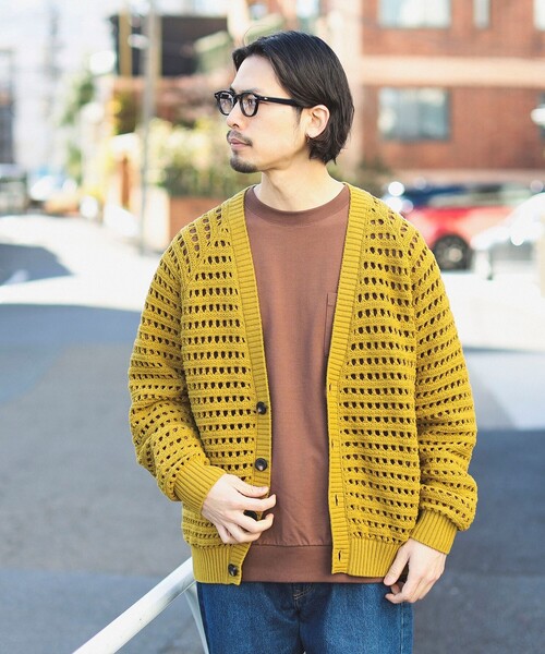B:MING by BEAMS(ビーミングバイビームス)の「メッシュ V ガーディガン(カーディガン/ボレロ・メンズ・ブラック/ホワイト系その他5/イエロー系その他5・X-LARGE/LARGE/MEDIUM/SMALL)」の3枚目の写真