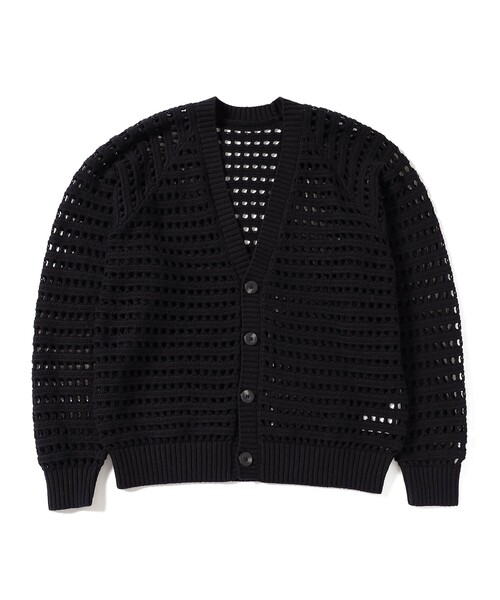 B:MING by BEAMS(ビーミングバイビームス)の「メッシュ V ガーディガン(カーディガン/ボレロ・メンズ・ブラック/ホワイト系その他5/イエロー系その他5・X-LARGE/LARGE/MEDIUM/SMALL)」の1枚目の写真