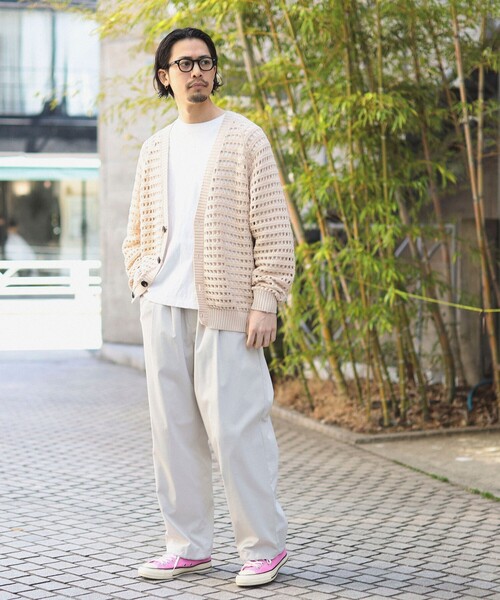 B:MING by BEAMS(ビーミングバイビームス)の「メッシュ V ガーディガン(カーディガン/ボレロ・メンズ・ブラック/ホワイト系その他5/イエロー系その他5・X-LARGE/LARGE/MEDIUM/SMALL)」の4枚目の写真